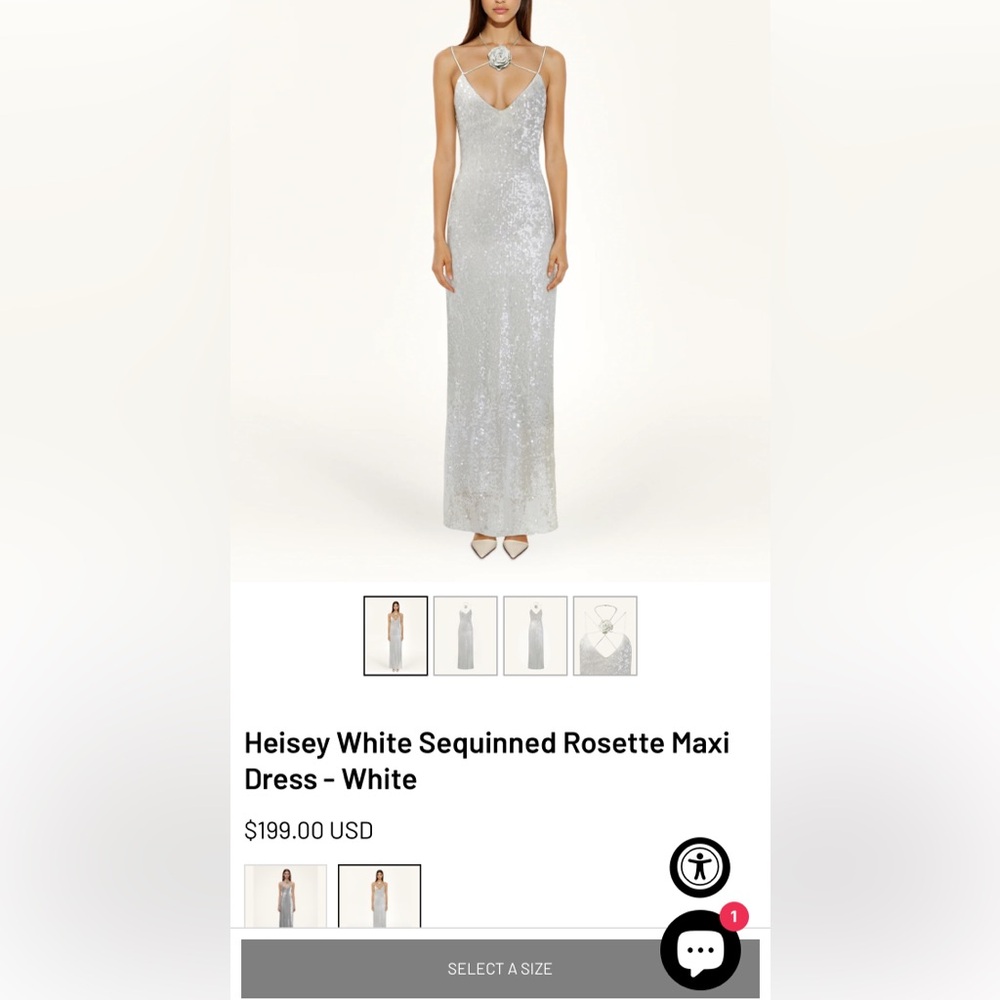 JW PEI White Sequinned Maxi Dress